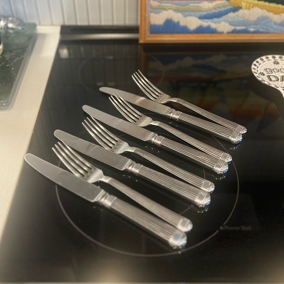 Christian Dior Gaudron Stainless Steel Dinner 4 Forks and 4 Knives - Picture 5 of 5
